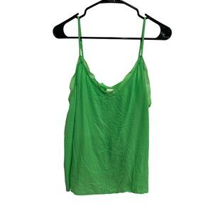 A New Day Green Spaghetti Strap Camisole Top XXL Draped Neck Sleeveless Feminine